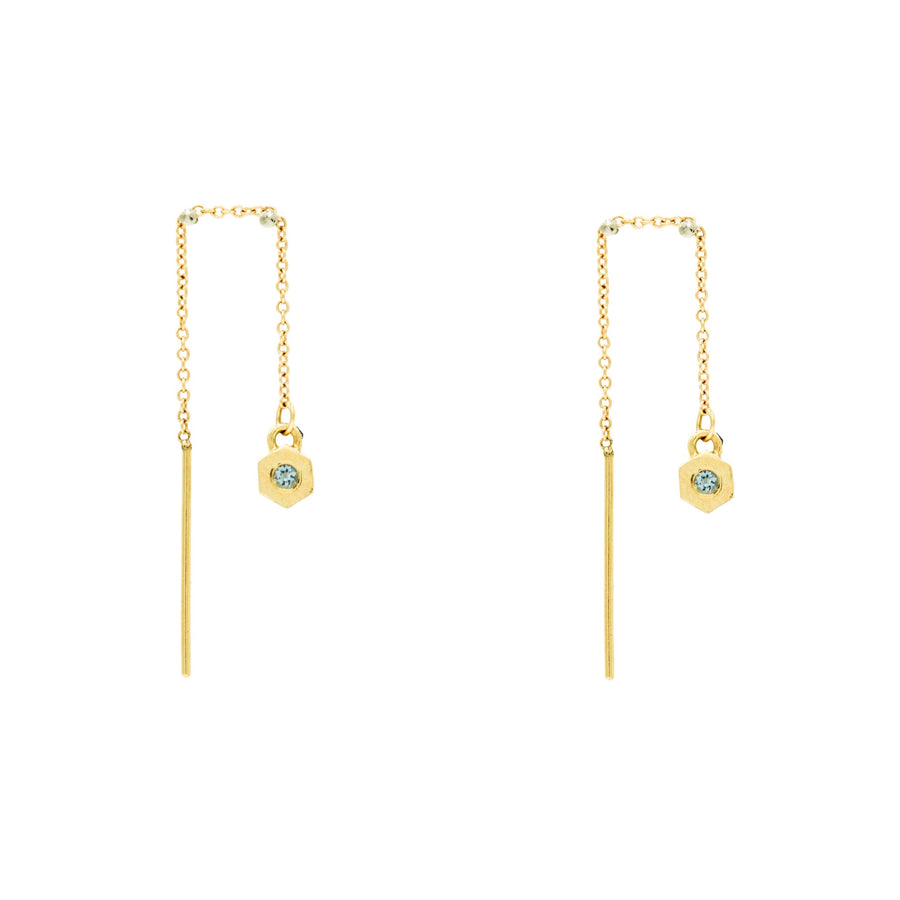 14k Birthstone Threader Earring