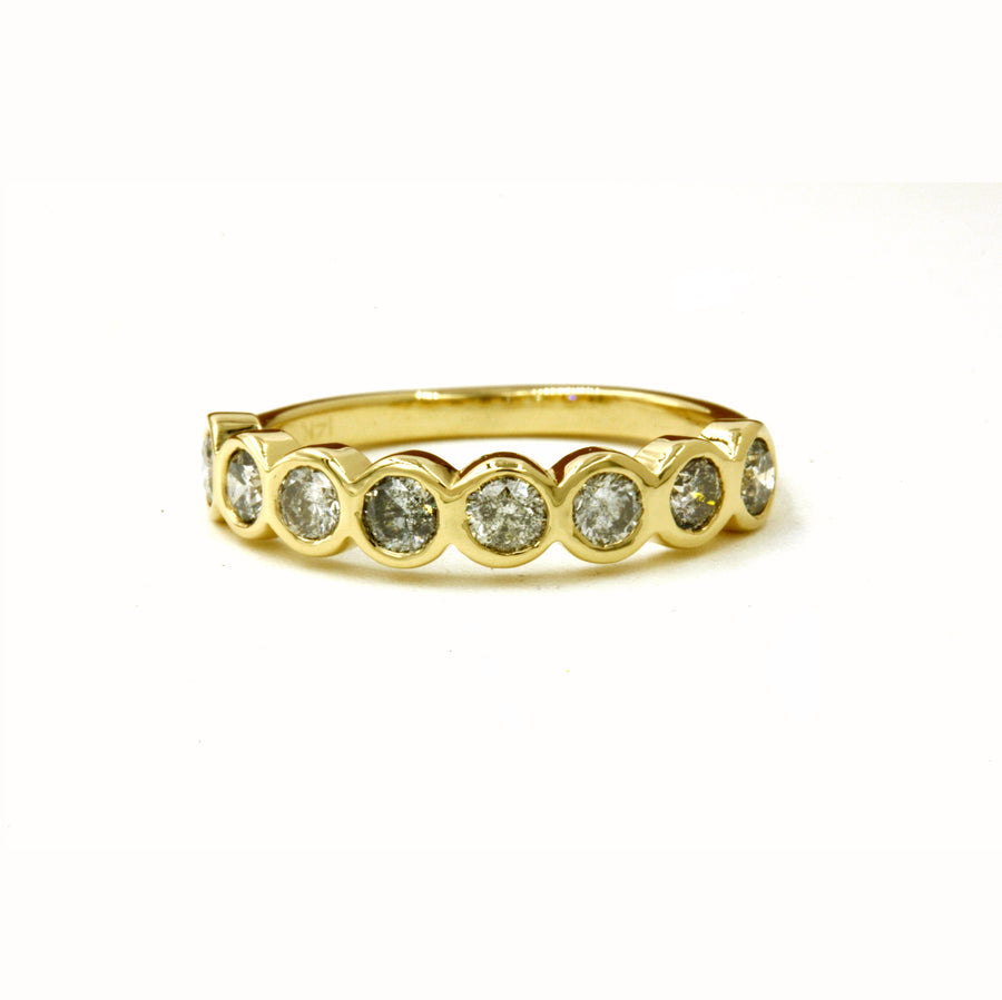 Baby Wallace Hammered Bezel Diamond Half Eternity Band