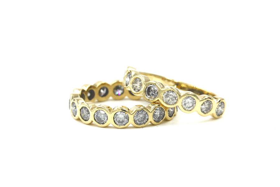 Baby Wallace Hammered Bezel Diamond Half Eternity Band