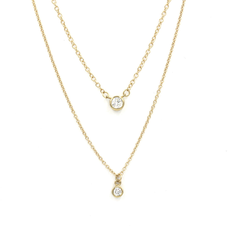 "Francis" Diamond Bezel Solitaire Pendant (1/5 carat total weight) 14k Yellow Gold Necklace (Copy)