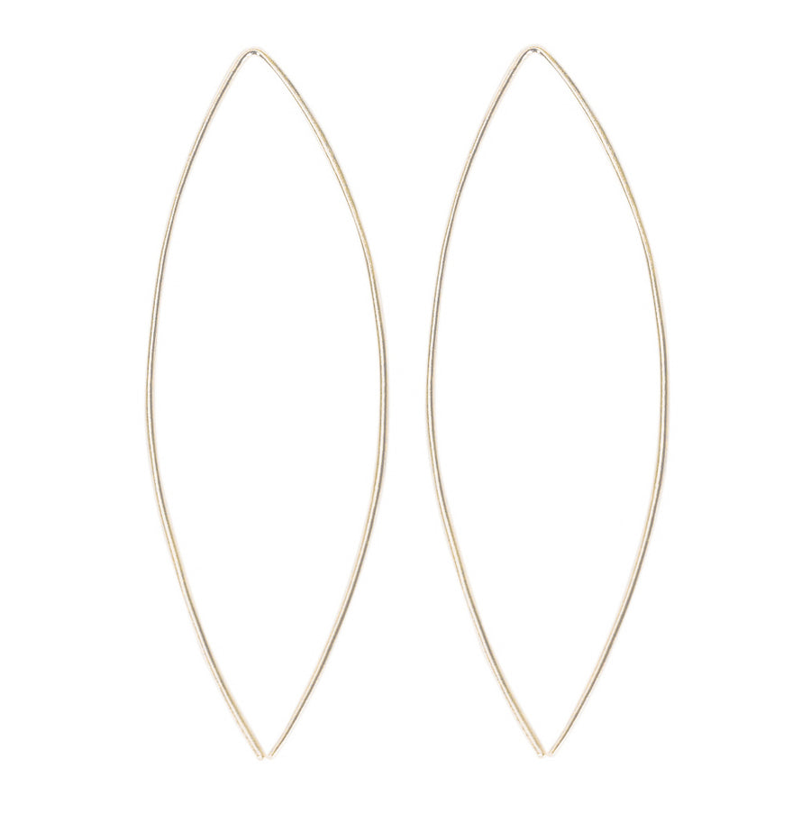 14k Yellow Gold Large Wishbone Threader Earrings