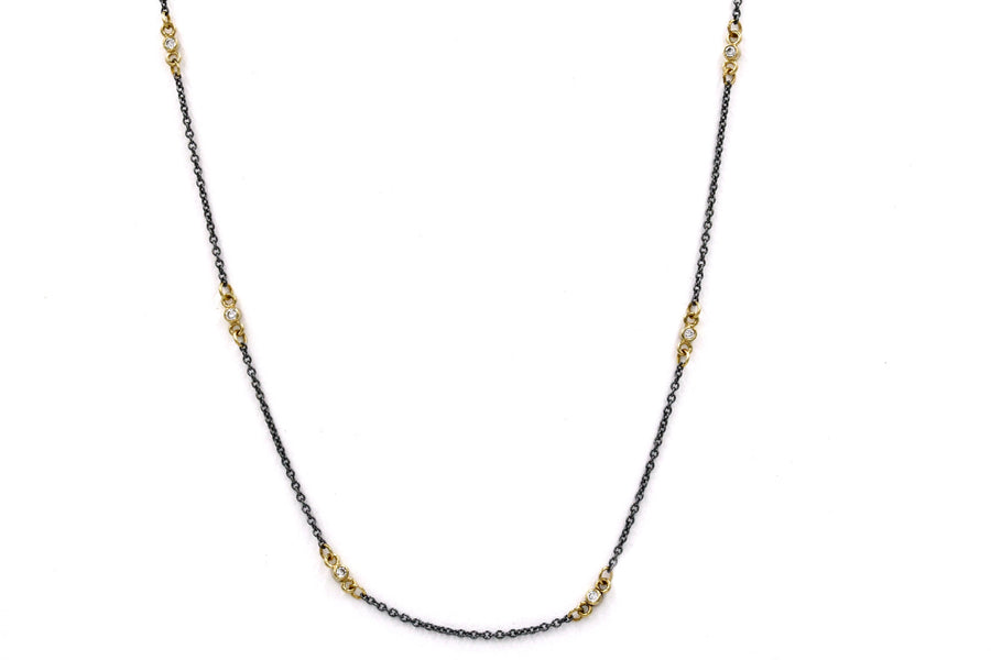 Diamond Station 14k Gold Necklace