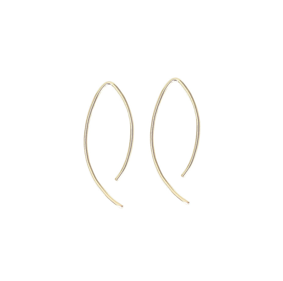 14k Yellow Gold Tiny Hook Threader Earrings