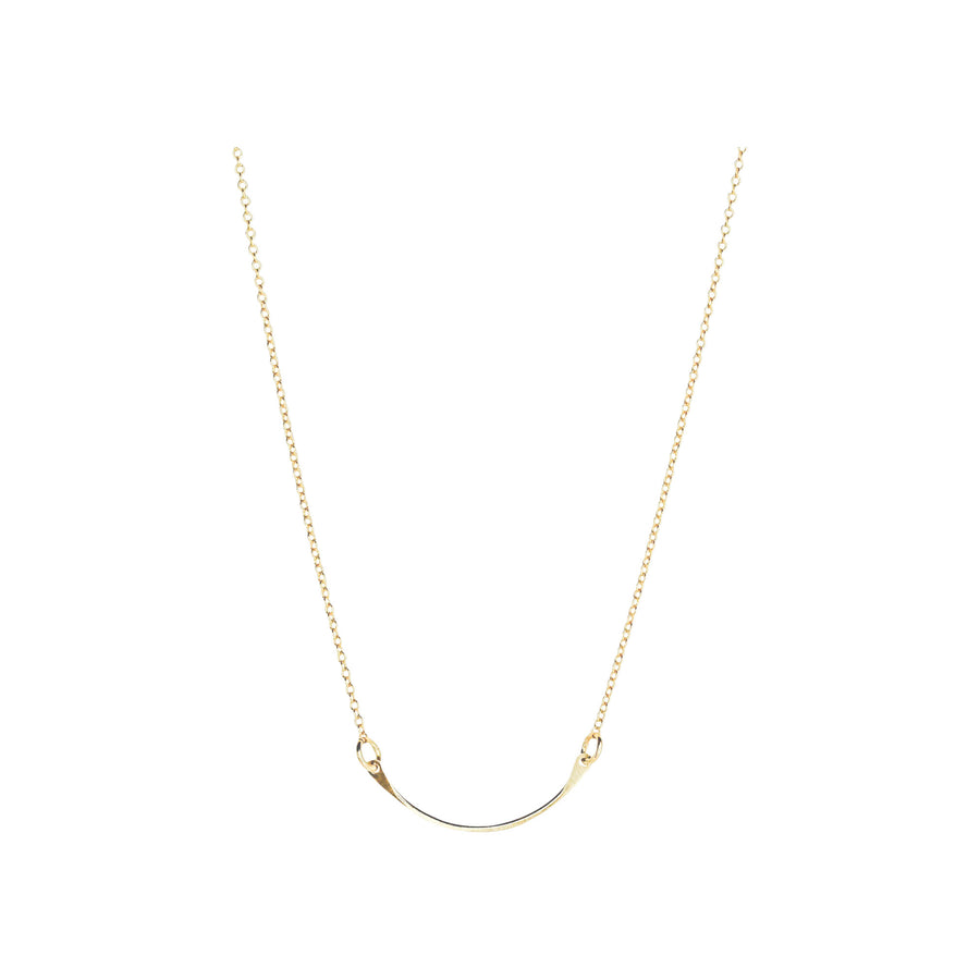 1" 14k Yellow Gold Arc Necklace