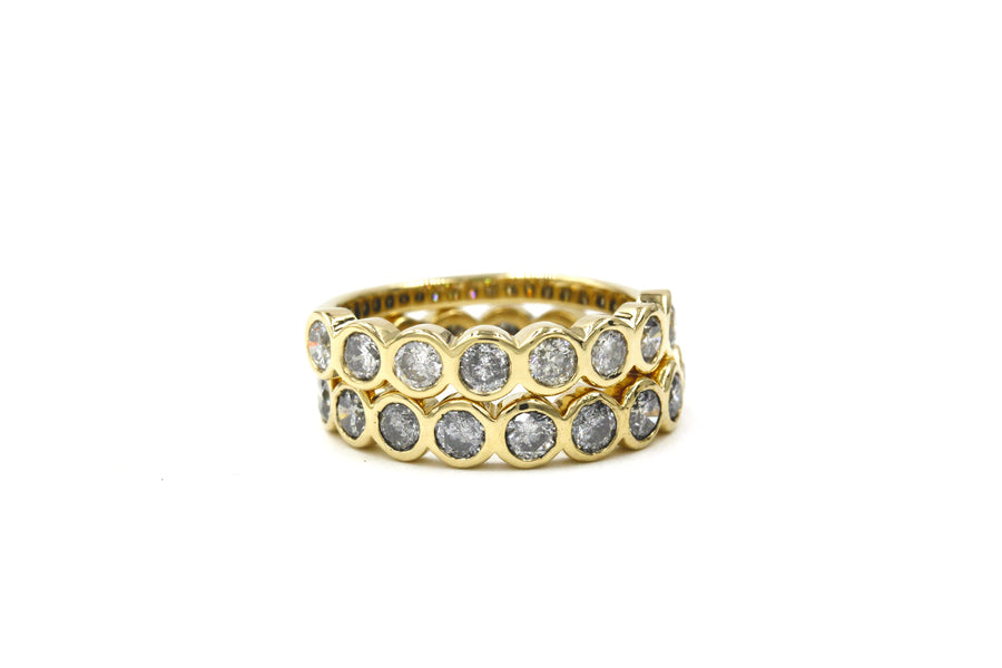 Wallace Hammered Bezel Diamond Full Eternity Band