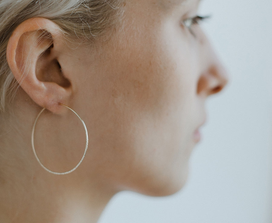 Christine 1.50" Textured Hoop Earrings