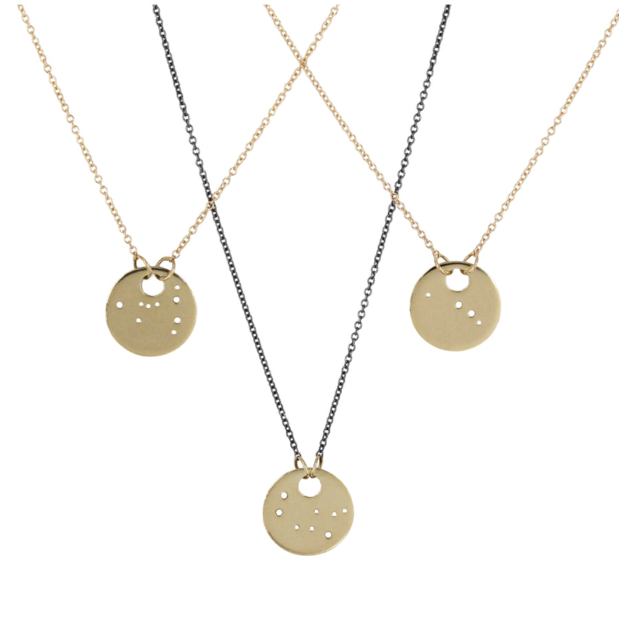 Leo Zodiac Constellation Necklace / Silver or 14k